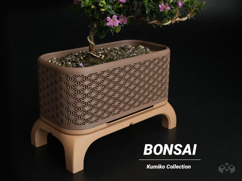 Chậu Cây Bonsai Kumiko Có Chân (Chữ Nhật) - Image 1