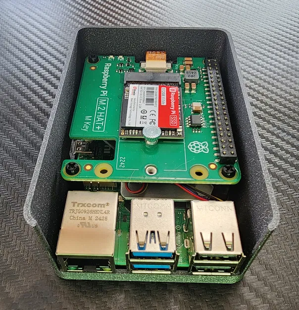 Vỏ Case Raspberry Pi 5 kèm Quạt và NVME HAT Chính Hãng + SSD - Image 4