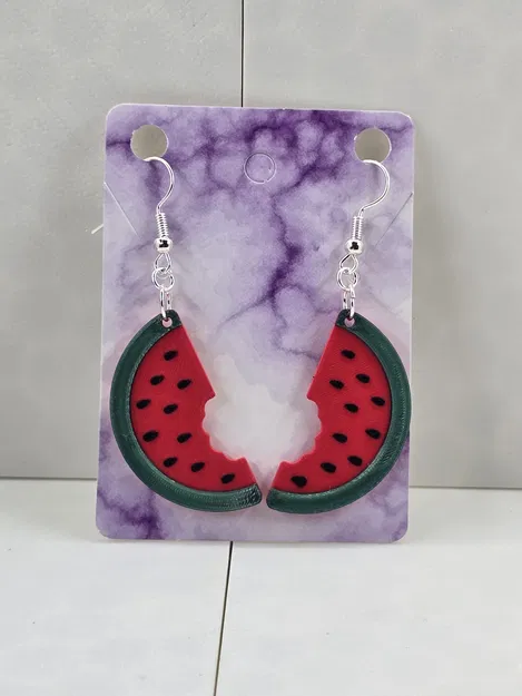 Bông Tai Dưa Hấu, Trứng, Pizza và Bơ - Phần 1 Bông Tai Đồ Ăn - In Lớp Không Cần AMS - Image 3