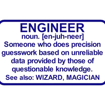 Biển hiệu "Định nghĩa Kỹ sư"