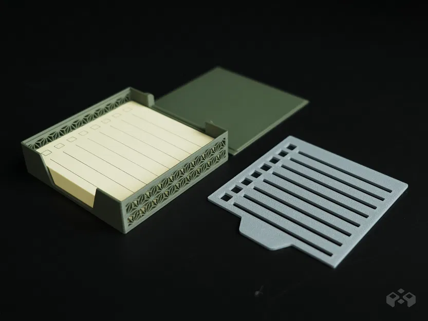 Khay Đựng Giấy Ghi Chú Kumiko Kèm 8 Mẫu Vẽ - Image 4