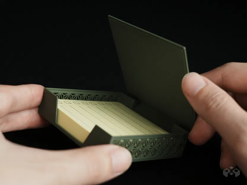 Khay Đựng Giấy Ghi Chú Kumiko Kèm 8 Mẫu Vẽ - Image 6