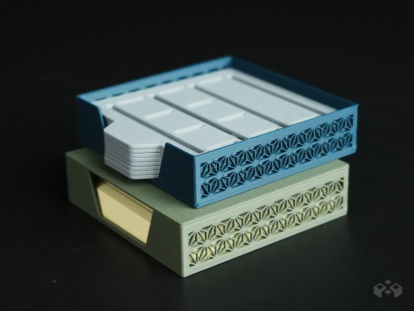 Khay Đựng Giấy Ghi Chú Kumiko Kèm 8 Mẫu Vẽ - Image 8