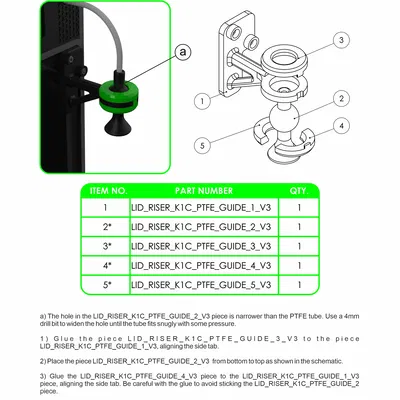 CREALITY K1 | K1C | K1SE - Hướng dẫn ống PTFE 360 độ