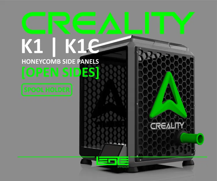 CREALITY K1 | TẤM PANEL HÔNG KIỂU HONEYCOMB K1C [LỖ THÔNG HƠI + GIÁ ĐỠ CUỘN DÂY] - Image 1