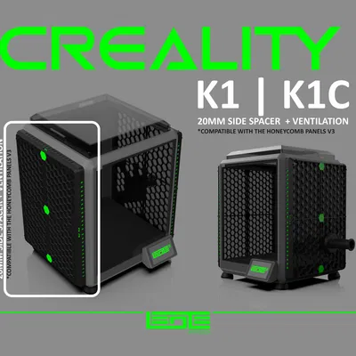 CREALITY K1 | K1C | K1SE - 20mm KHE HỞ BÊN + THÔNG GIÓ (tương thích với honeycomb V3)