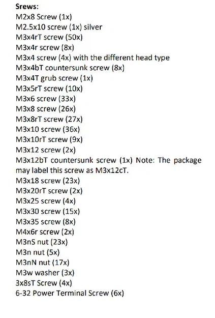 Danh sách bộ phận - Bộ kit Prusa Core One (và hộp đựng) - Image 1