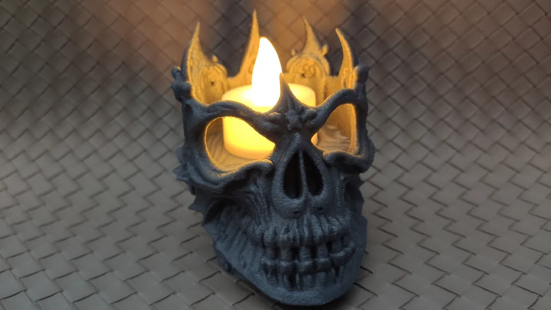 Đầu Lâu Lich King - Chân Nến LED - Image 1