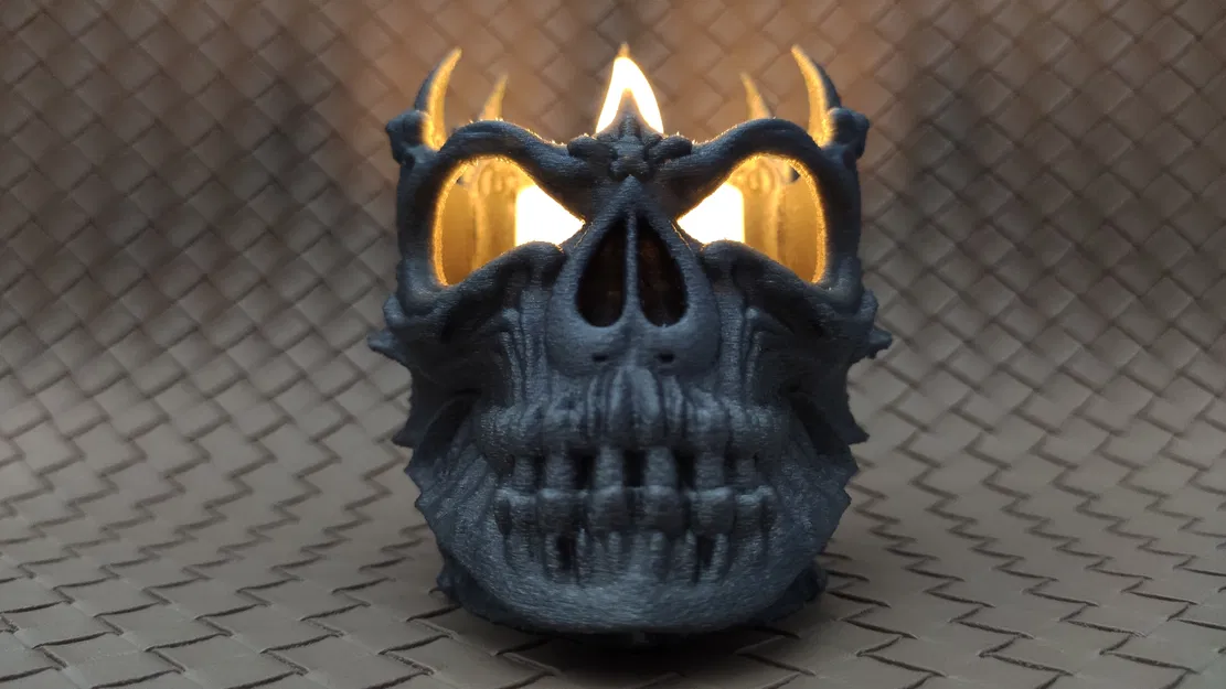 Đầu Lâu Lich King - Chân Nến LED - Image 5