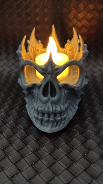 Đầu Lâu Lich King - Chân Nến LED - Image 6