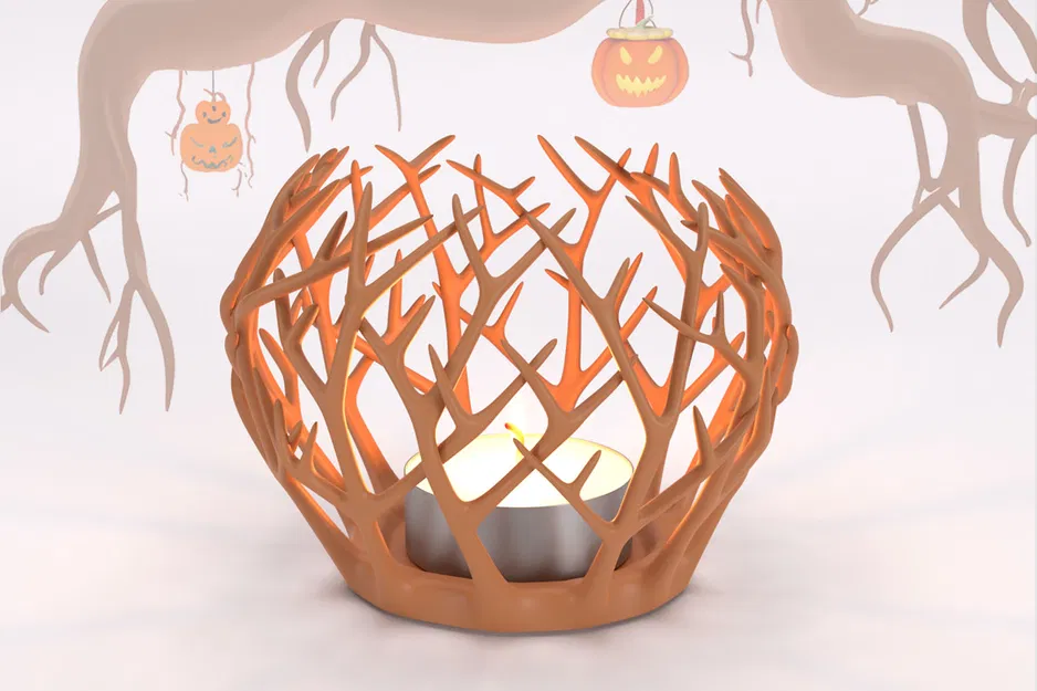 Chân Nến Cây Kinh Dị Halloween - Trang Trí Ma Quái In 3D - Image 2