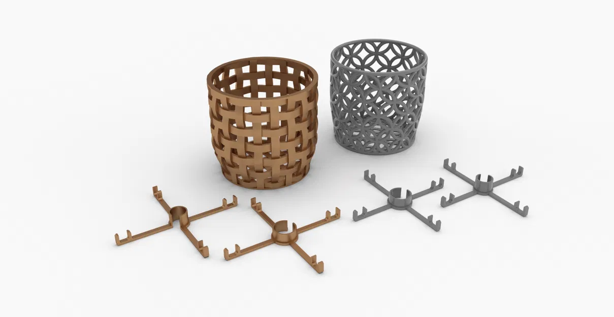 Giỏ đựng ly thủy tinh có đế đỡ cây - Image 1