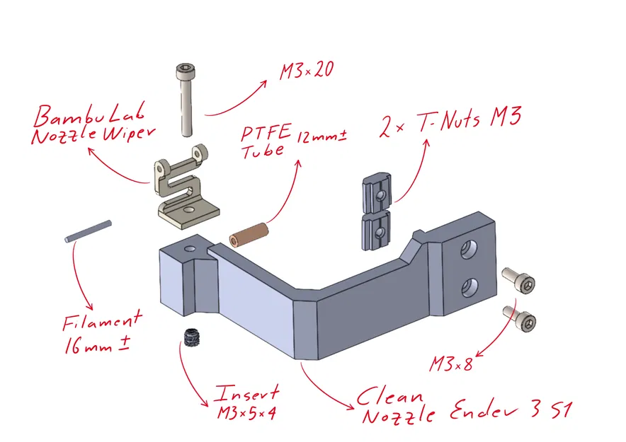 Bộ làm sạch đầu phun tự động cho Ender 3 S1 & tương tự (có GCODE) - Image 3