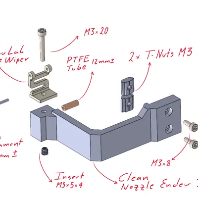 Bộ làm sạch đầu phun tự động cho Ender 3 S1 & tương tự (có GCODE)
