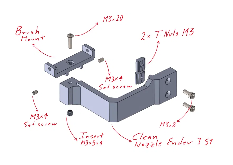 Bộ làm sạch đầu phun tự động cho Ender 3 S1 & tương tự (có GCODE) - Image 8