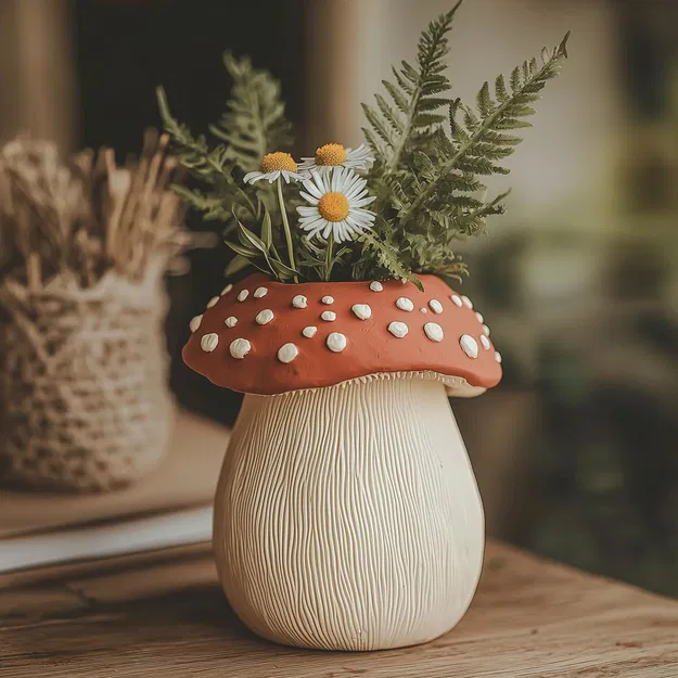 Chậu Hoa Nấm (Toadstool Vase) - Trang Trí Rừng Xanh Tưởng Tượng - Image 1