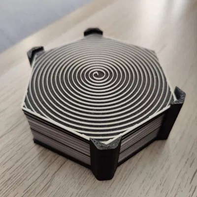 Bộ đế lót ly hình lục giác - nhiều loại ruột, đổi màu & giá đỡ