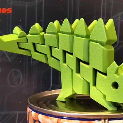 FlexiDinos Günther Khủng long Stegosaurus uốn dẻo in liền khớp nối