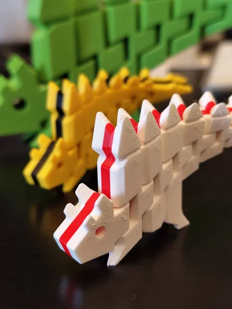 FlexiDinos Günther Khủng long Stegosaurus uốn dẻo in liền khớp nối - Image 5