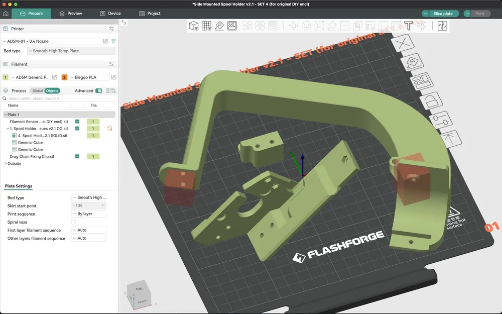(4/4) Flashforge Adventurer 5M (AD5M) CẢI TIẾN, GIÁ ĐỠ CUỘN DÂY GẮN BÊN, ỐNG NẠP, GIÁ ĐỠ CẢM BIẾN HẾT DÂY! v2.1.1 - Image 4