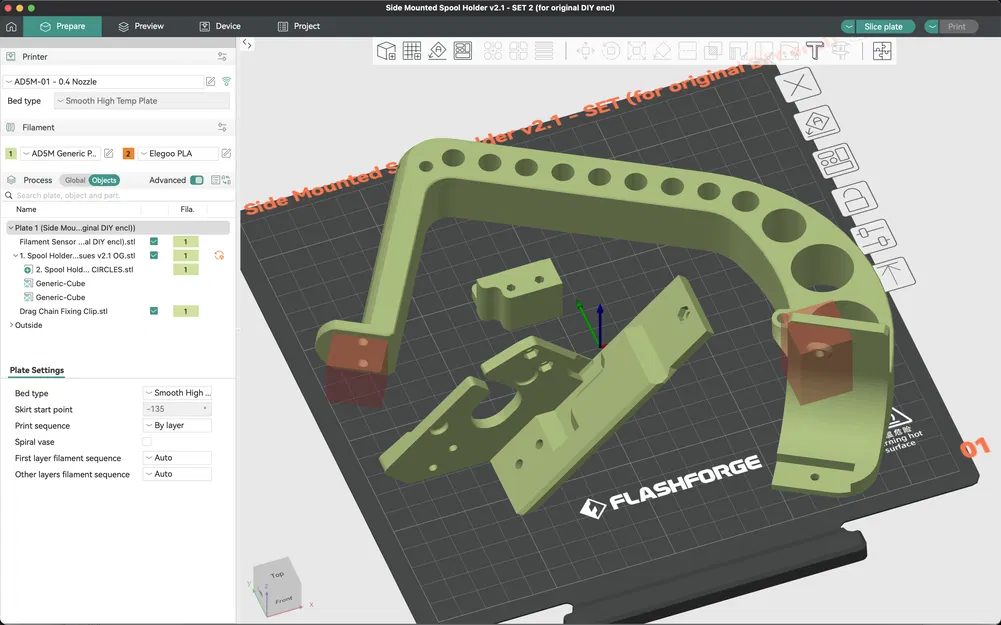 (4/4) Flashforge Adventurer 5M (AD5M) CẢI TIẾN, GIÁ ĐỠ CUỘN DÂY GẮN BÊN, ỐNG NẠP, GIÁ ĐỠ CẢM BIẾN HẾT DÂY! v2.1.1 - Image 8