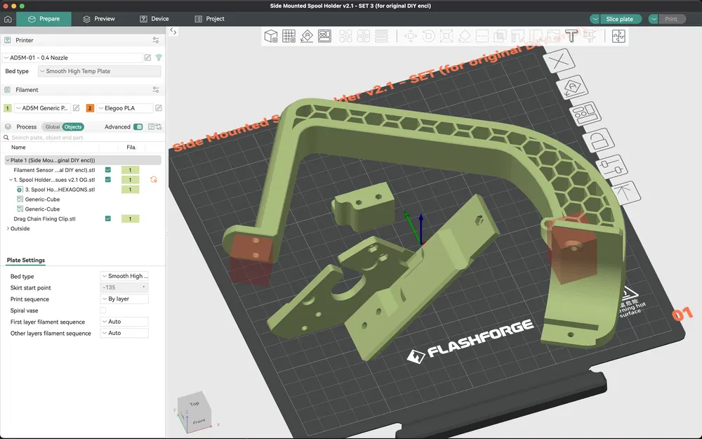 (4/4) Flashforge Adventurer 5M (AD5M) CẢI TIẾN, GIÁ ĐỠ CUỘN DÂY GẮN BÊN, ỐNG NẠP, GIÁ ĐỠ CẢM BIẾN HẾT DÂY! v2.1.1 - Image 10