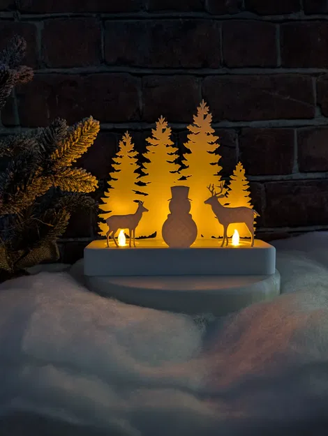 Chân Nến Cảnh Mùa Đông Giáng Sinh Ấm Áp - Image 2