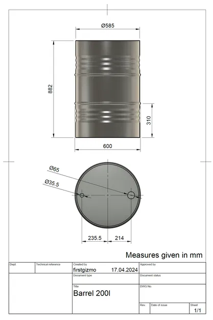 Thùng phuy 200 lít tỉ lệ 1/10 - Image 4