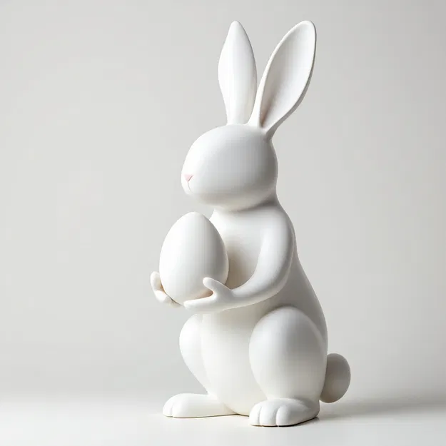 Mẫu Tượng Thỏ Phục Sinh Mộc Mạc – Phong Cách Nông Trại - Image 1