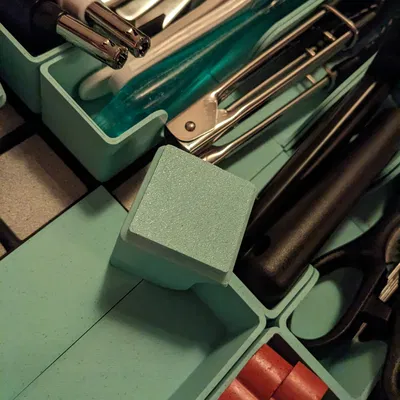 Nắp cuối bộ sưu tập nhà bếp Gridfinity - Chiều cao giảm & đế liền