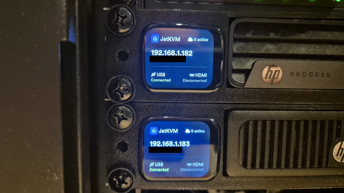 Giá đỡ rackmount 10 inch cho HP Elitedesk và Prodesk kèm JetKVM - Image 1