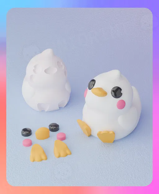 Móc Khóa & Đế Cài Bút Vịt Con (Các Bộ Phận Tách Rời) - Image 1