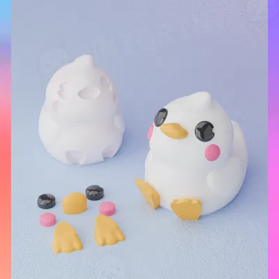 Móc Khóa & Đế Cài Bút Vịt Con (Các Bộ Phận Tách Rời)