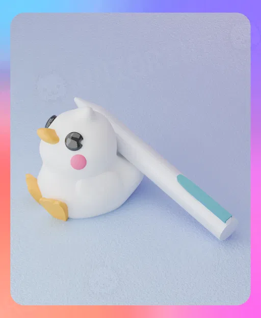 Móc Khóa & Đế Cài Bút Vịt Con (Các Bộ Phận Tách Rời) - Image 2