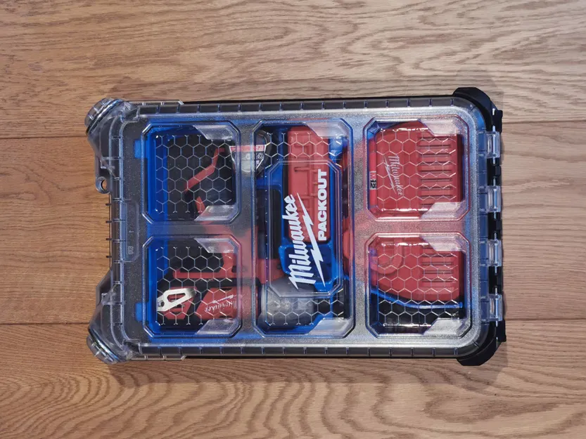 Khay Lót Packout Milwaukee Nhỏ Gọn Cho M12 Impact Driver & Sạc, 2 Pin & Hộp Đựng Mũi Khoan - Image 5