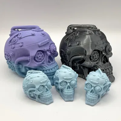 Đầu Lâu Bánh Răng Phong Cách Cyberpunk