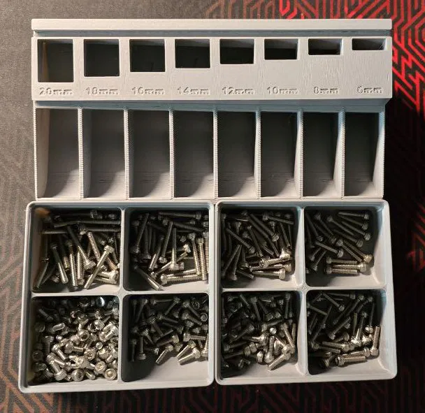 Tấm lót M3 Bolt Sorter Bao gồm 14mm (Khớp Gridfinity) - Image 1