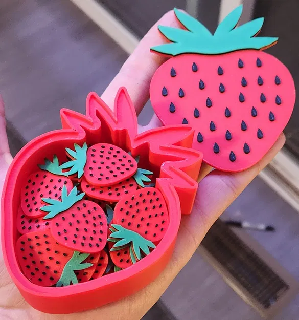 Mô hình dâu tây dẹp kèm hộp đựng dâu tây - Image 1