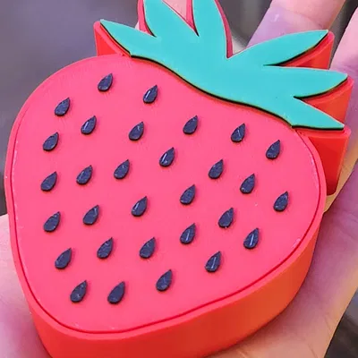 Mô hình dâu tây dẹp kèm hộp đựng dâu tây