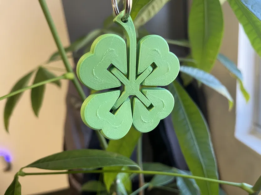 Móc Khóa Cỏ 4 Lá/Shamrock Khớp Dẻo Cho Lễ Thánh Patrick - Image 1