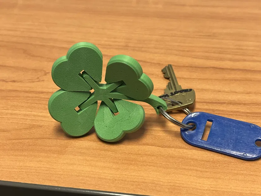 Móc Khóa Cỏ 4 Lá/Shamrock Khớp Dẻo Cho Lễ Thánh Patrick - Image 2