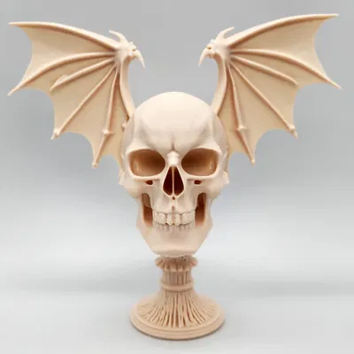 Đầu Lâu Rồng Có Cánh Trên Bệ