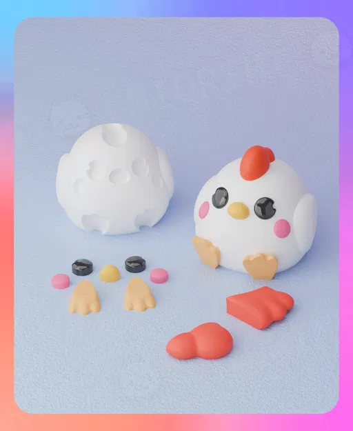 Móc Khóa Gà Con (Tách Rời Bộ Phận) - Image 1