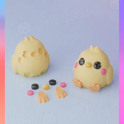 Móc Khóa Gà Con Mini (Tách Rời Bộ Phận)