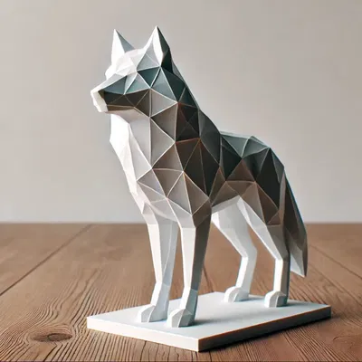 Chó Sói Phong Cách Low Poly