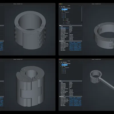 Kẹp ống điều chỉnh được bằng FreeCAD có khóa nhanh