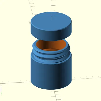 Hộp Tròn Tùy Chỉnh OpenSCAD Có Nắp Vặn / Chai Đựng