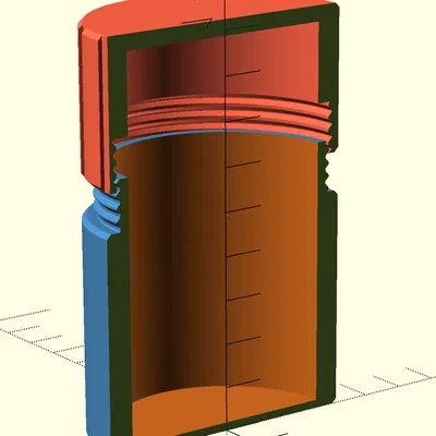 Hộp/Chai Tròn Remixed Parametric OpenSCAD Có Nắp Vặn