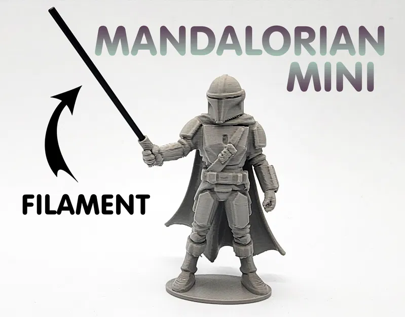 Mô Hình Mandalorian Mini kèm Darksaber bằng Sợi Nhựa - Image 1