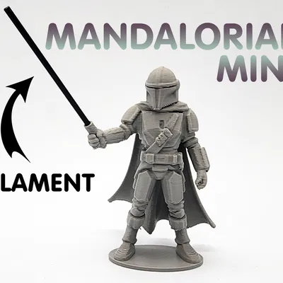 Mô Hình Mandalorian Mini kèm Darksaber bằng Sợi Nhựa